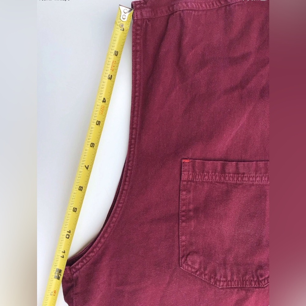 Prolen Men’s XL Red Cotton Denim Vest Sleeveless Frayed 90s Grunge Vintage Retro - Picture 8 of 16